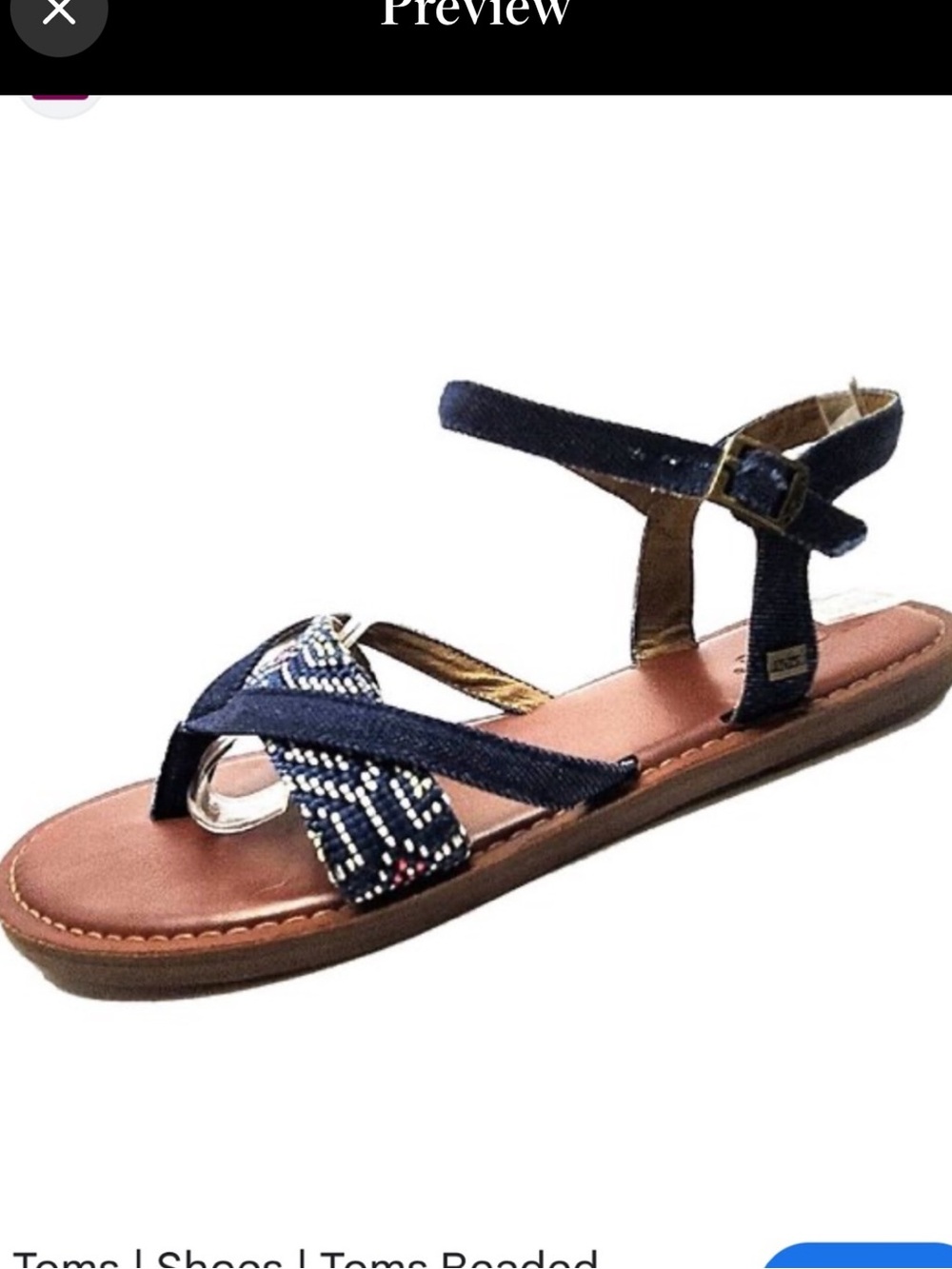 Toms Lexie Strappy Sandals w/  Boho Aztec Print. Size 9.5